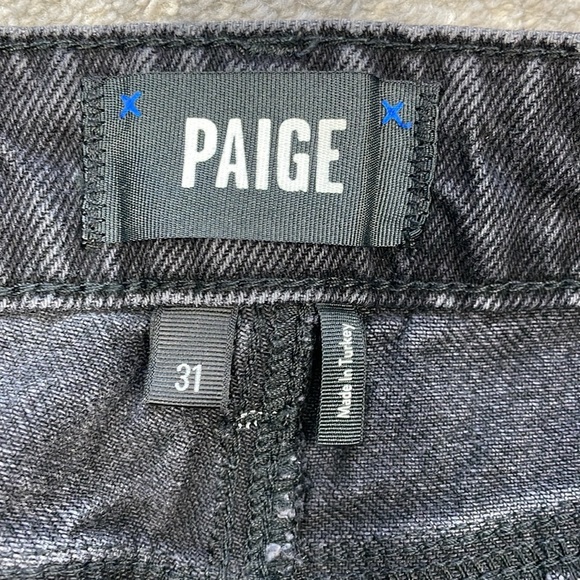 New Paige Sonja Angled Pockets Jeans Black Magnet Distressed Denim Sz 31 - Picture 8 of 14